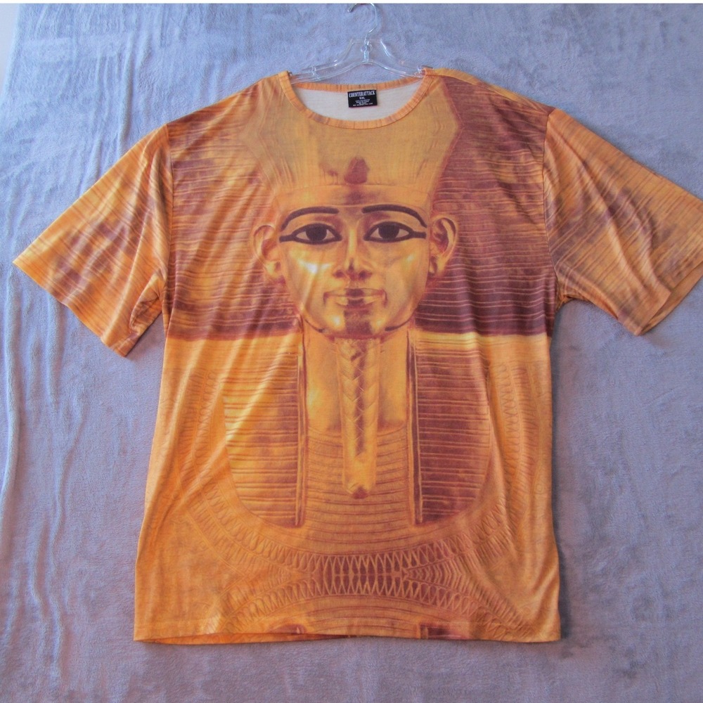 Counterattack T Shirt Mens5XL Gold Egyptian King Tut All Over Print Short Sleeve